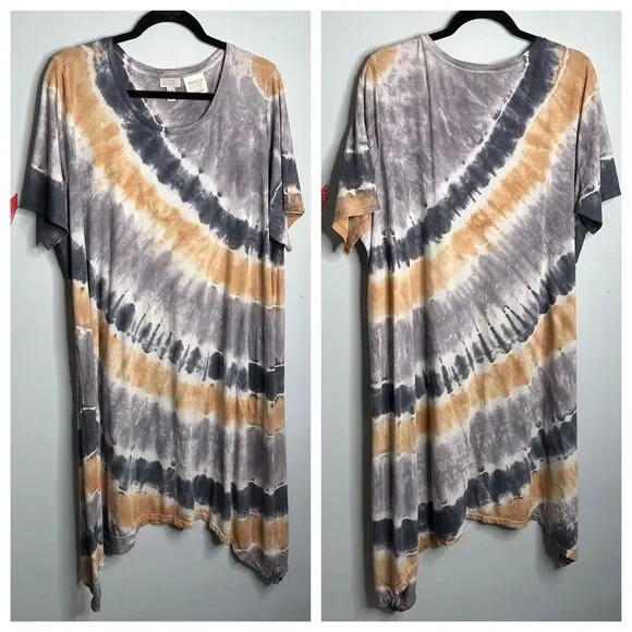 LOGO by Lori Goldstein QVC Beach to Street Tie-Dye Dress Plus Size 2X - Picture 2 of 9